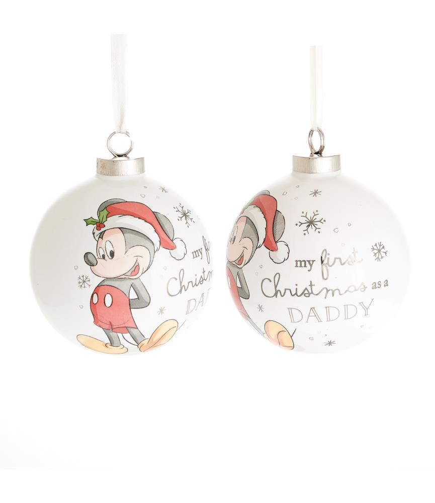 Ceramic Luxury Bauble "as a Daddy": Mickey Mouse