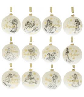 Set of 12 Acrylic Glitter Princess Baubles
