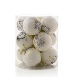 Set of 12 Acrylic Glitter Beauty and the Beast Baubles