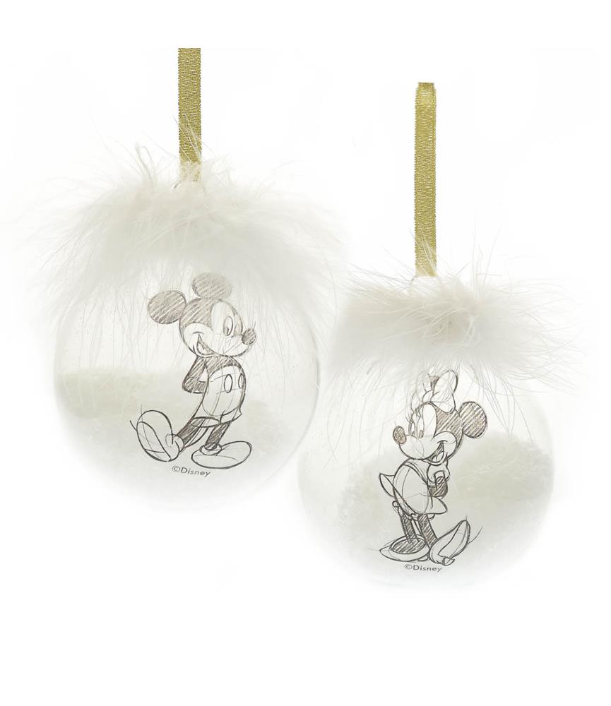 Set of 2 Mickey & Minnie Baubles