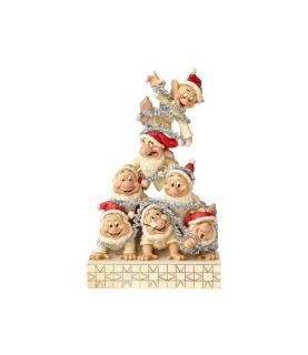 Precarious Pyramid: White Woodland Seven Dwarfs (Signed by Jim Shore)