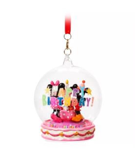 Mickey and Minnie Happy Birthday Globe Hanging Ornament