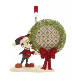 Mickey Mouse Wreath Vintage Christmas Hanging Ornament