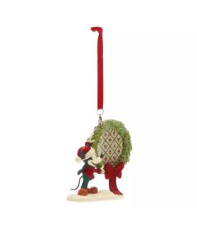 Mickey Mouse Wreath Vintage Christmas Hanging Ornament