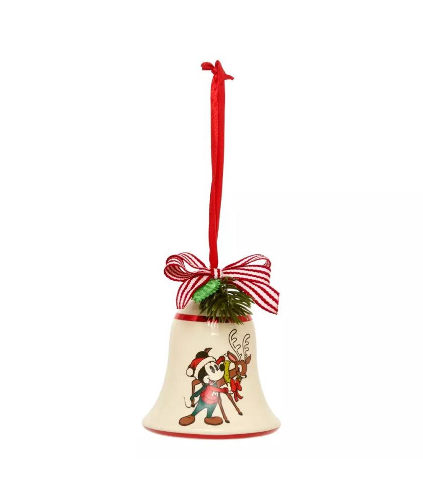 Mickey and Minnie Vintage Christmas Bell Hanging Ornament