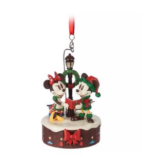 World Showcase Germany Mickey and Minnie Holiday Hanging Light-Up Ornament