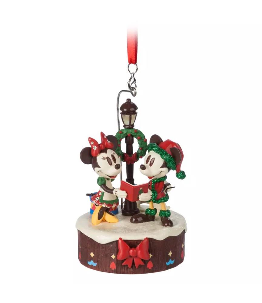 World Showcase Germany Mickey and Minnie Holiday Hanging Light-Up Ornament