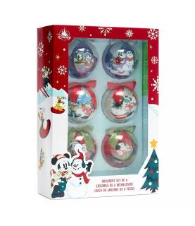 Mickey and Minnie Mouse Christmas Baubles, Set of 6